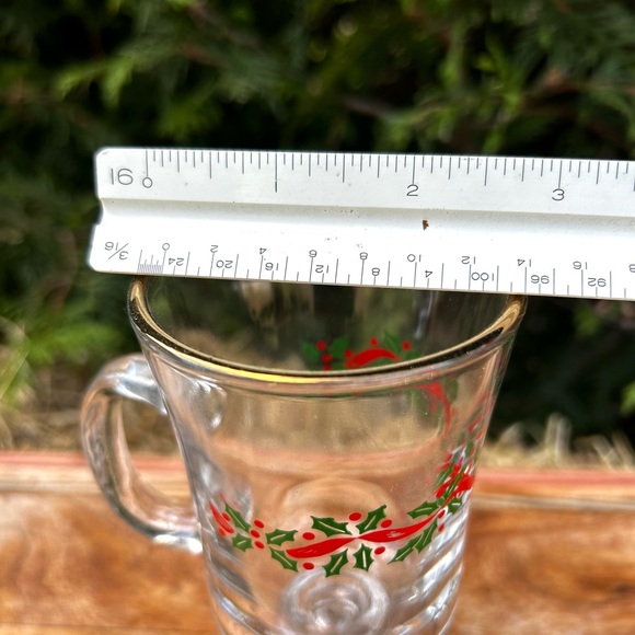 Vintage Libbey Irish Coffee Footed Christmas Mugs w Handles Set of 4 - Picture 3 of 12
